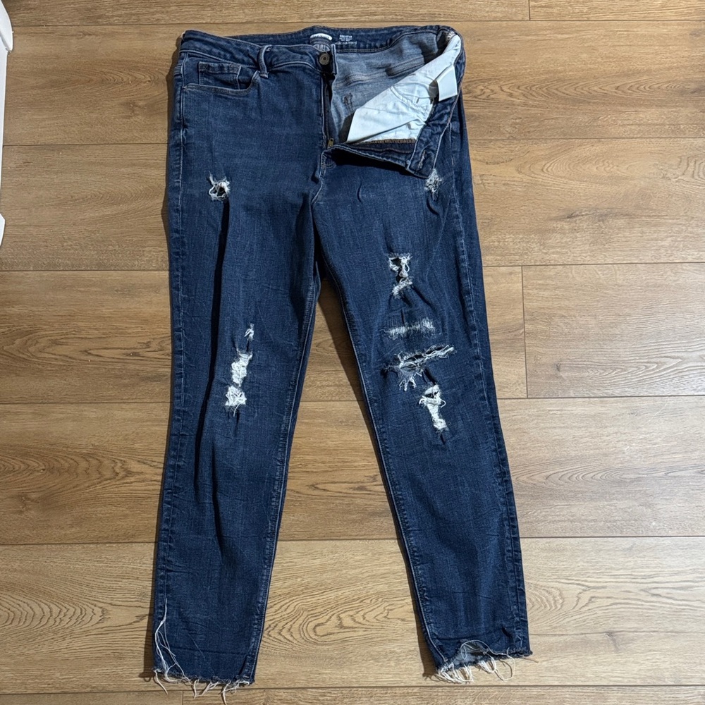 Distressed Blue Jeans
